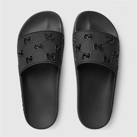 gucci women's rubber gg slide sandal|gucci rubber sandals sale.